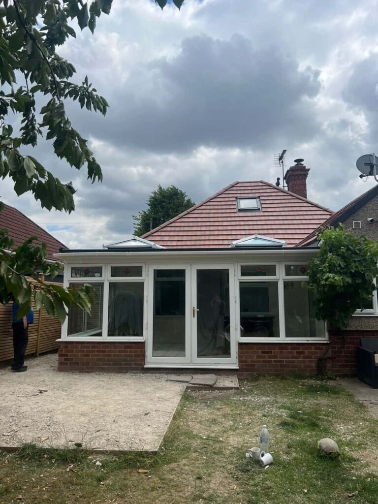 This is a photo of a hipped roof on a bungalow that has just had roof repairs carried out. Works carried out by Worksop Roofing Repairs